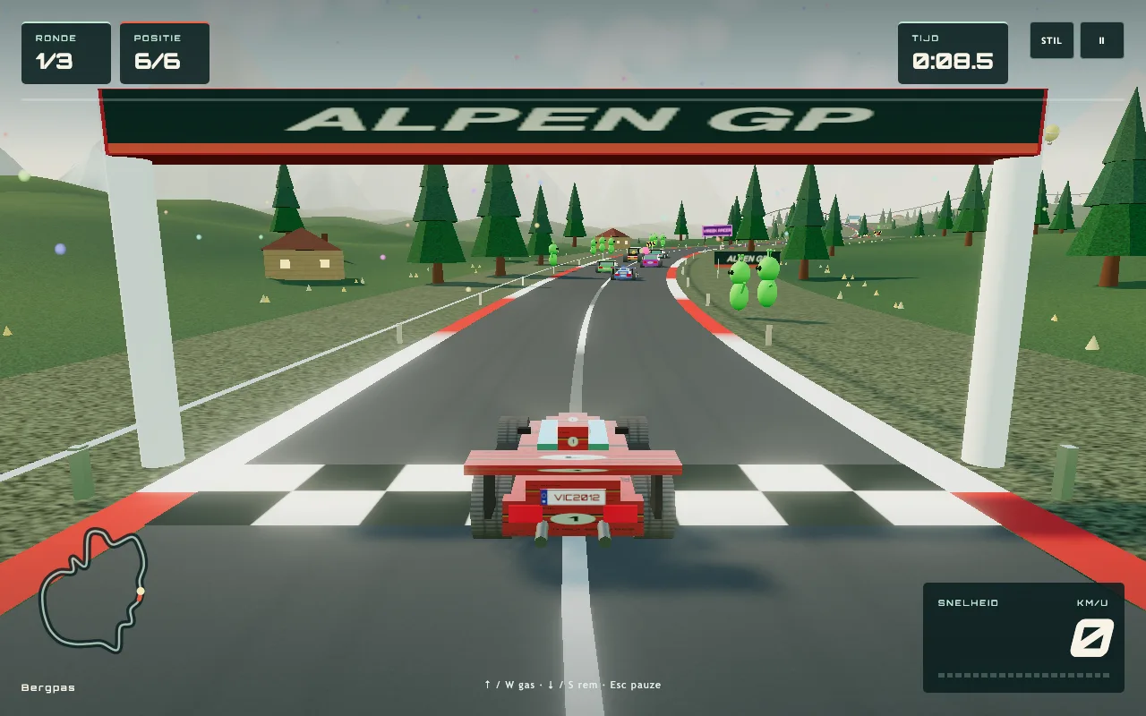 Vireek Racer op het circuit in de Alpen